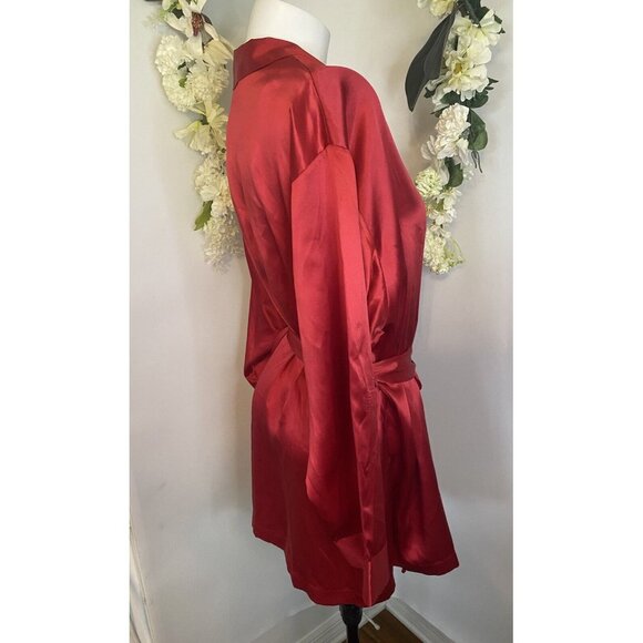 Vintage Marilyn Monroe By Warners 100% Silk Red Robe Pajama Women's‎ Medium NWOT - Picture 7 of 16
